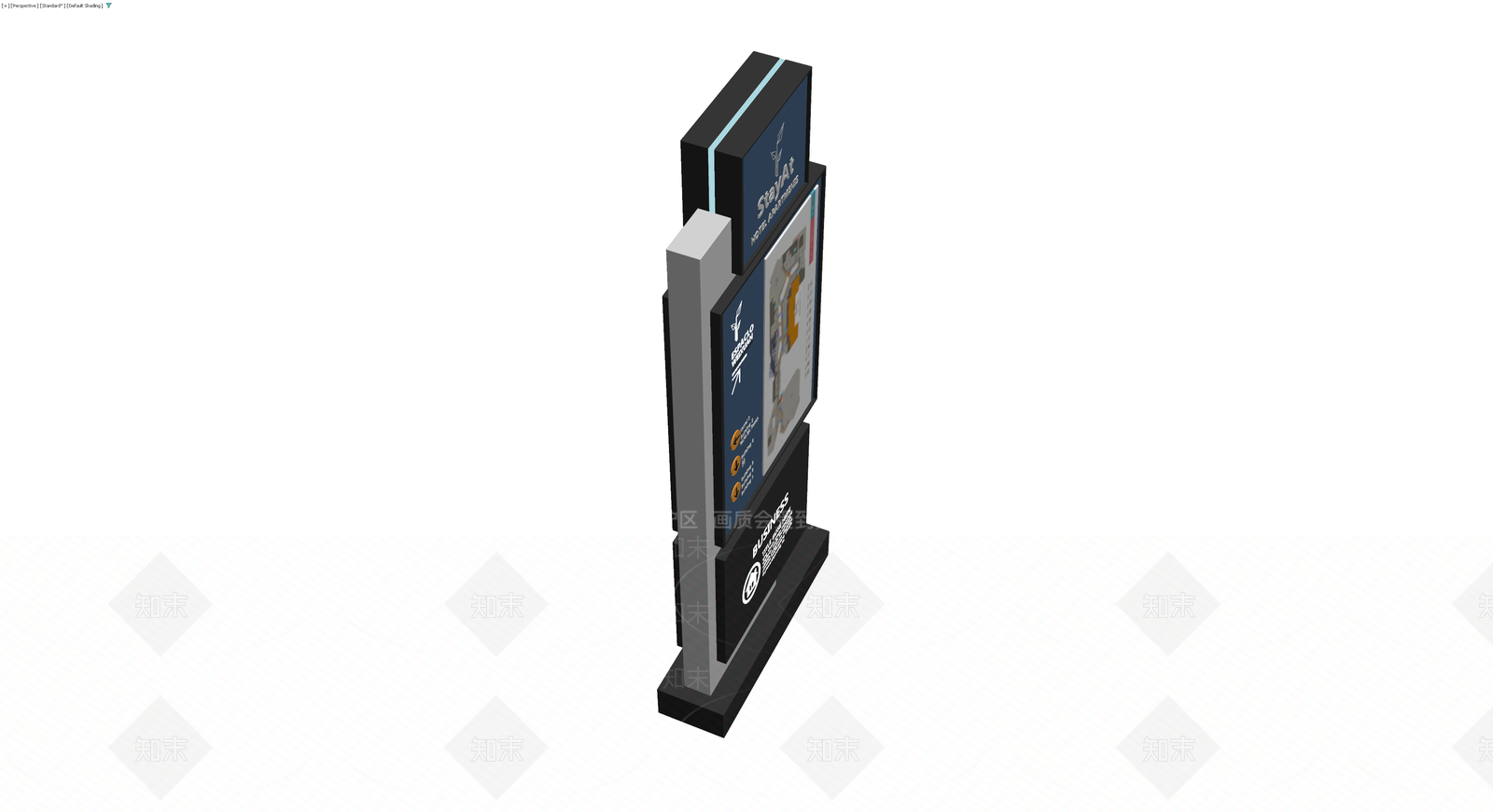 商业导视立牌3D模型下载【ID:1230592463】