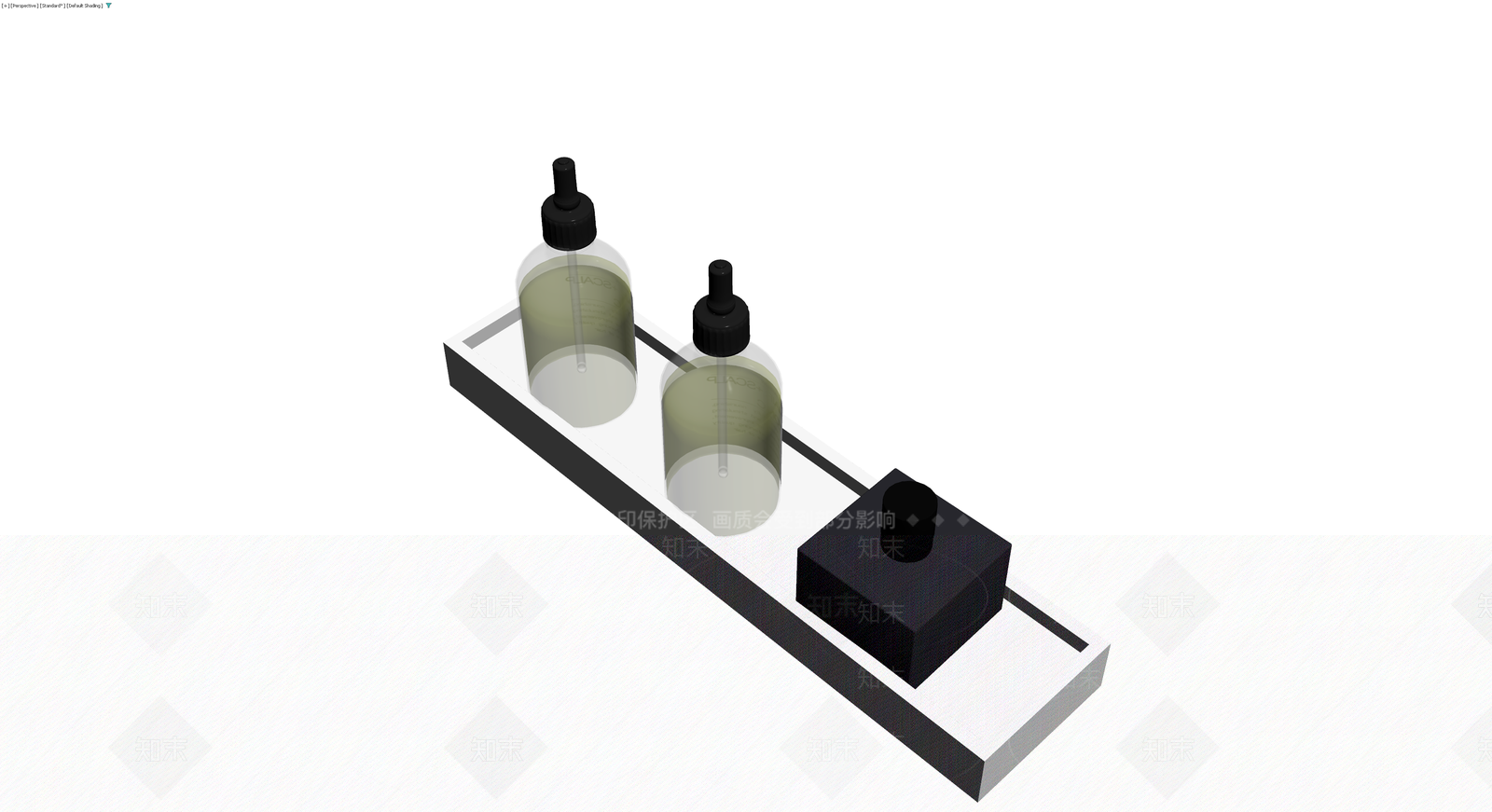 黑色方盒与滴管瓶组合3D模型下载【ID:1230748329】