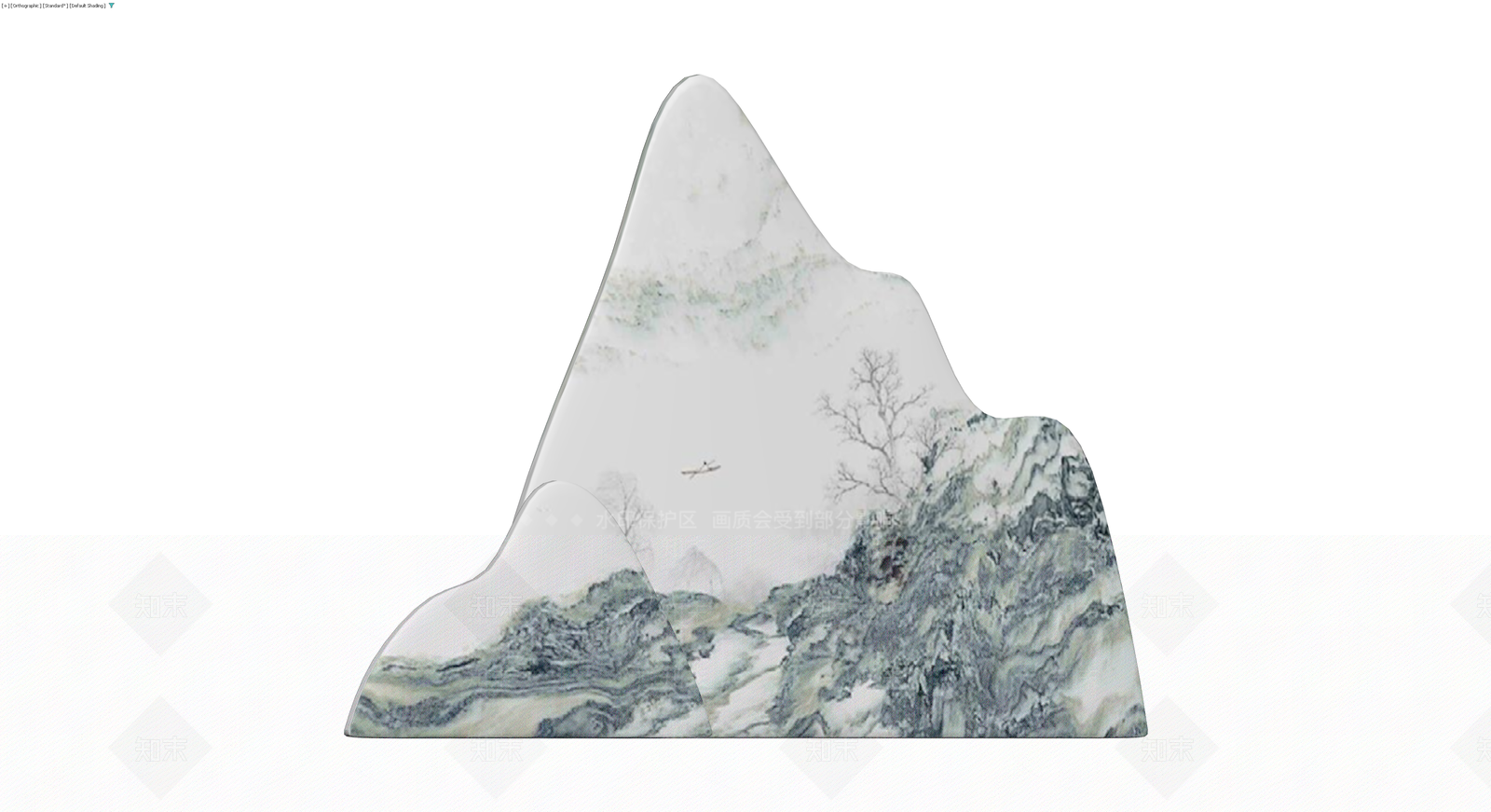 山水风格陶瓷摆件3D模型下载【ID:1229677744】