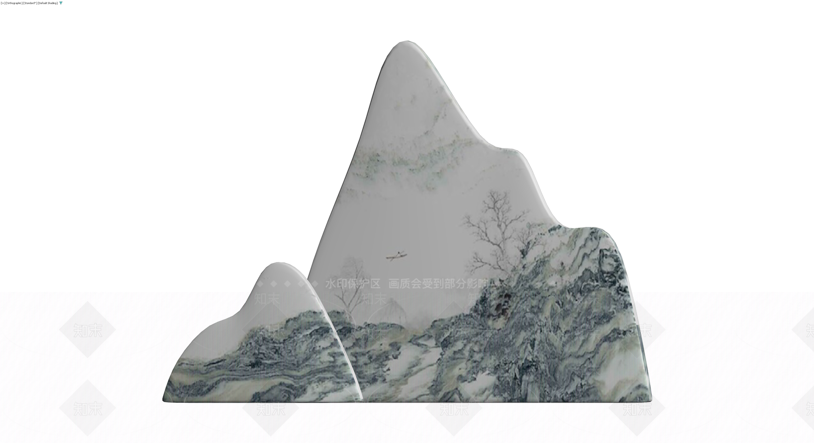 山水风格陶瓷摆件3D模型下载【ID:1229677744】