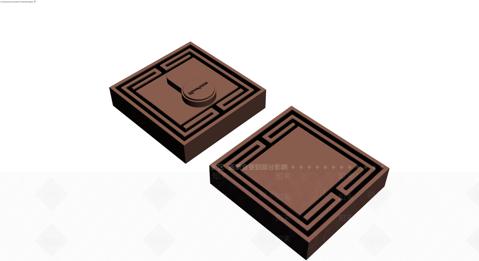 棕色方形装饰盒3D模型下载【ID:1230099746】