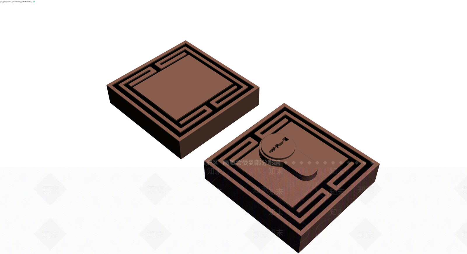 棕色方形装饰盒3D模型下载【ID:1230099746】