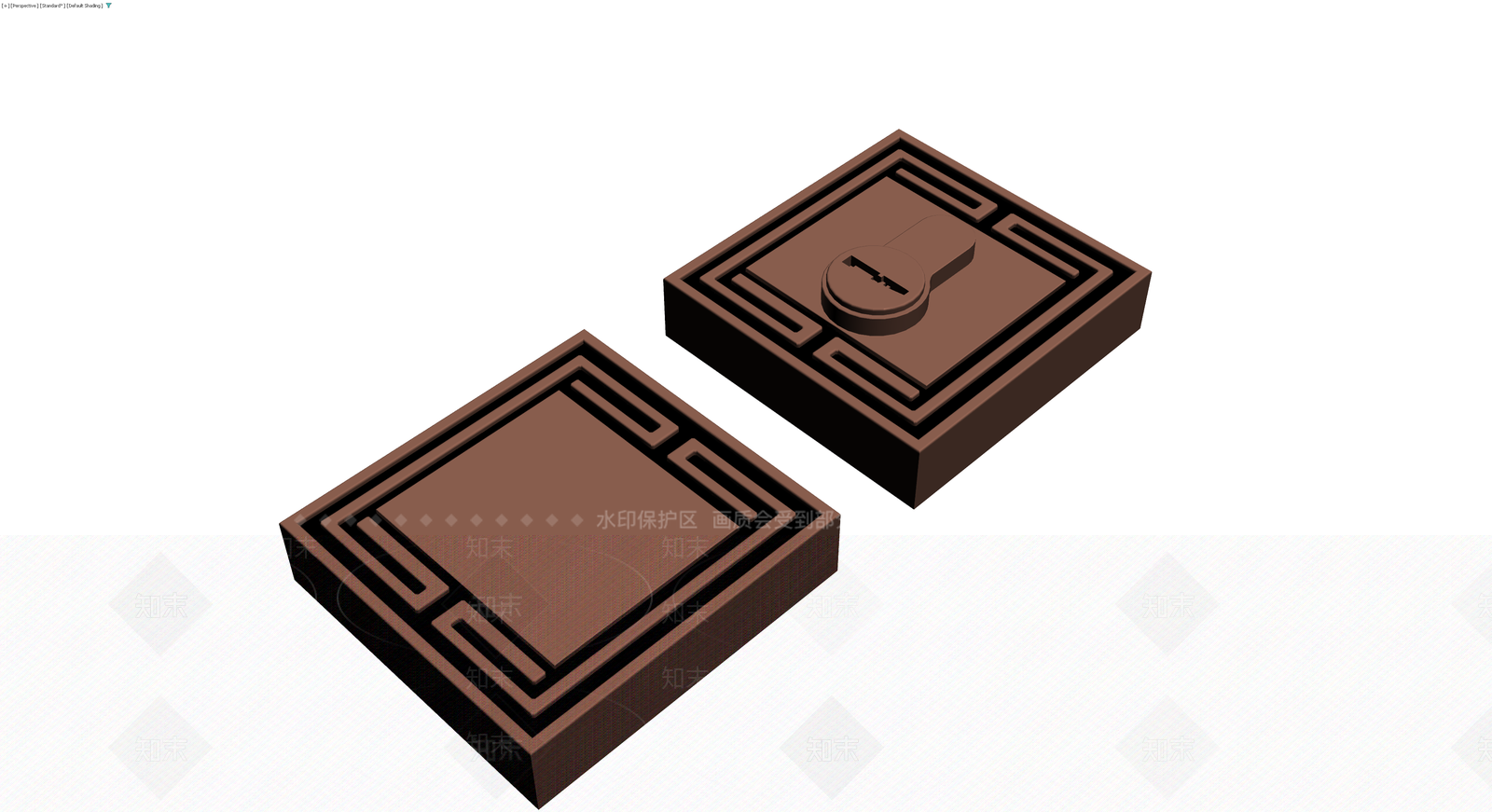 棕色方形装饰盒3D模型下载【ID:1230099746】