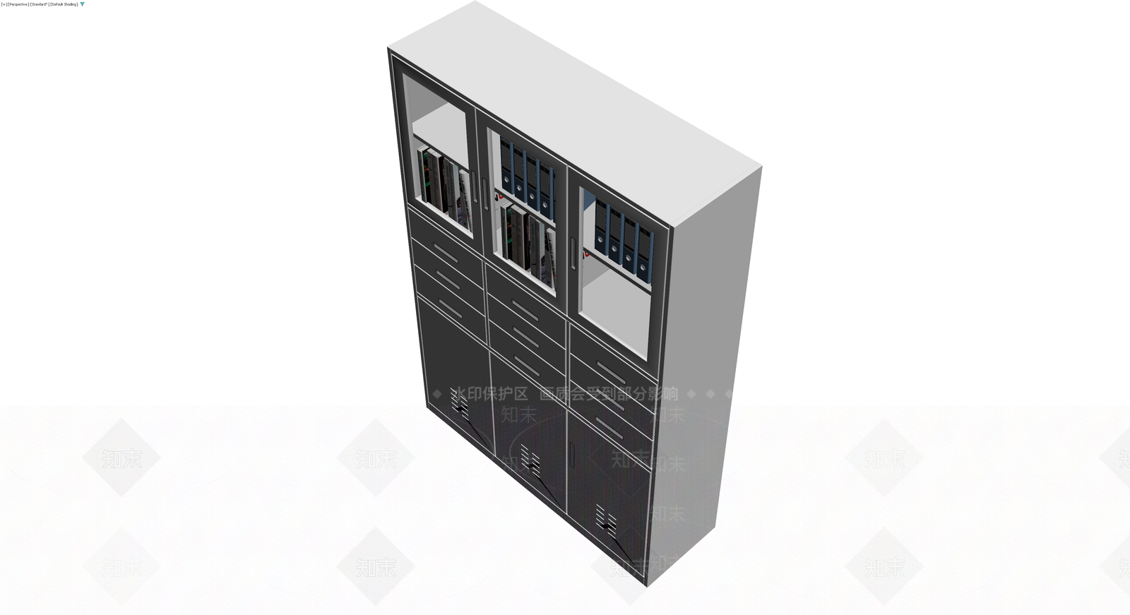 灰色金属文件柜3D模型下载【ID:1229925397】