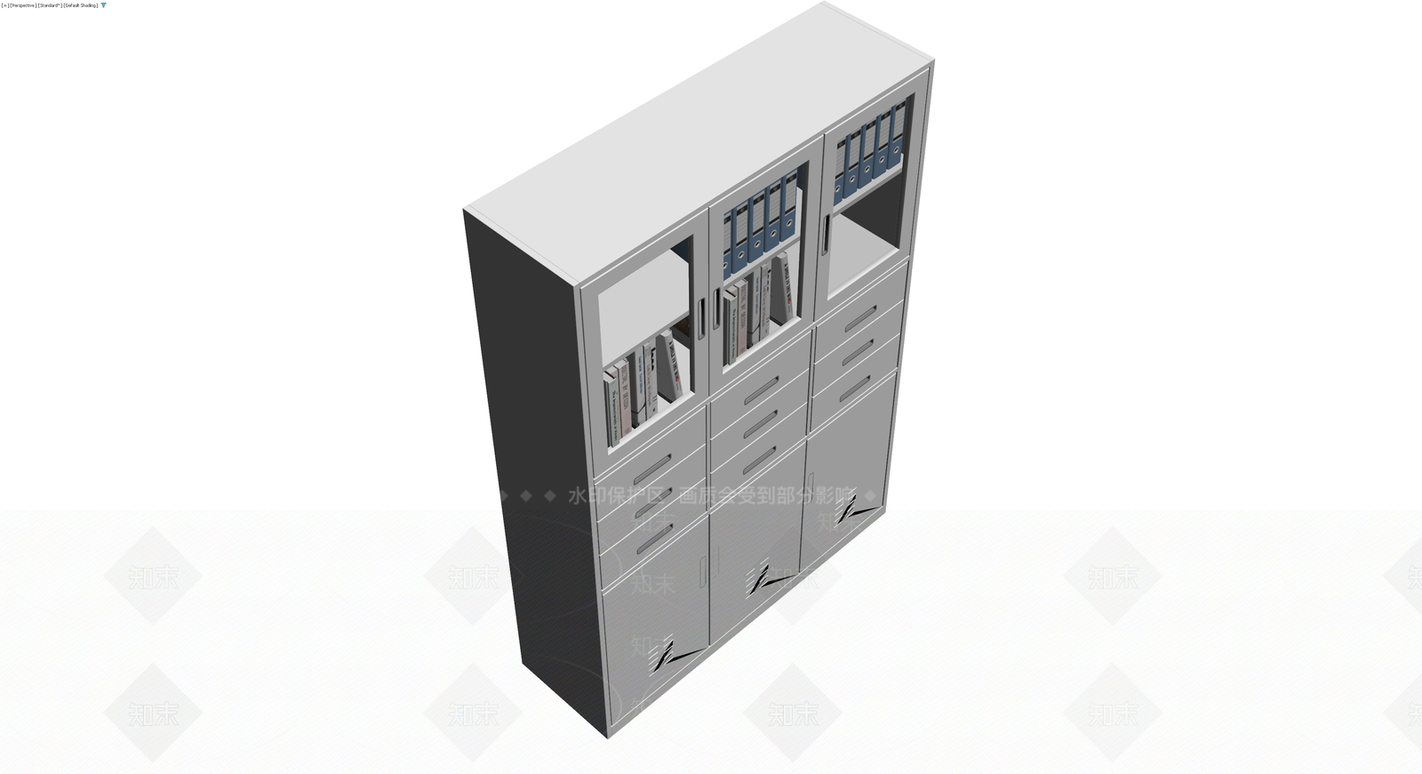 灰色金属文件柜3D模型下载【ID:1229925397】