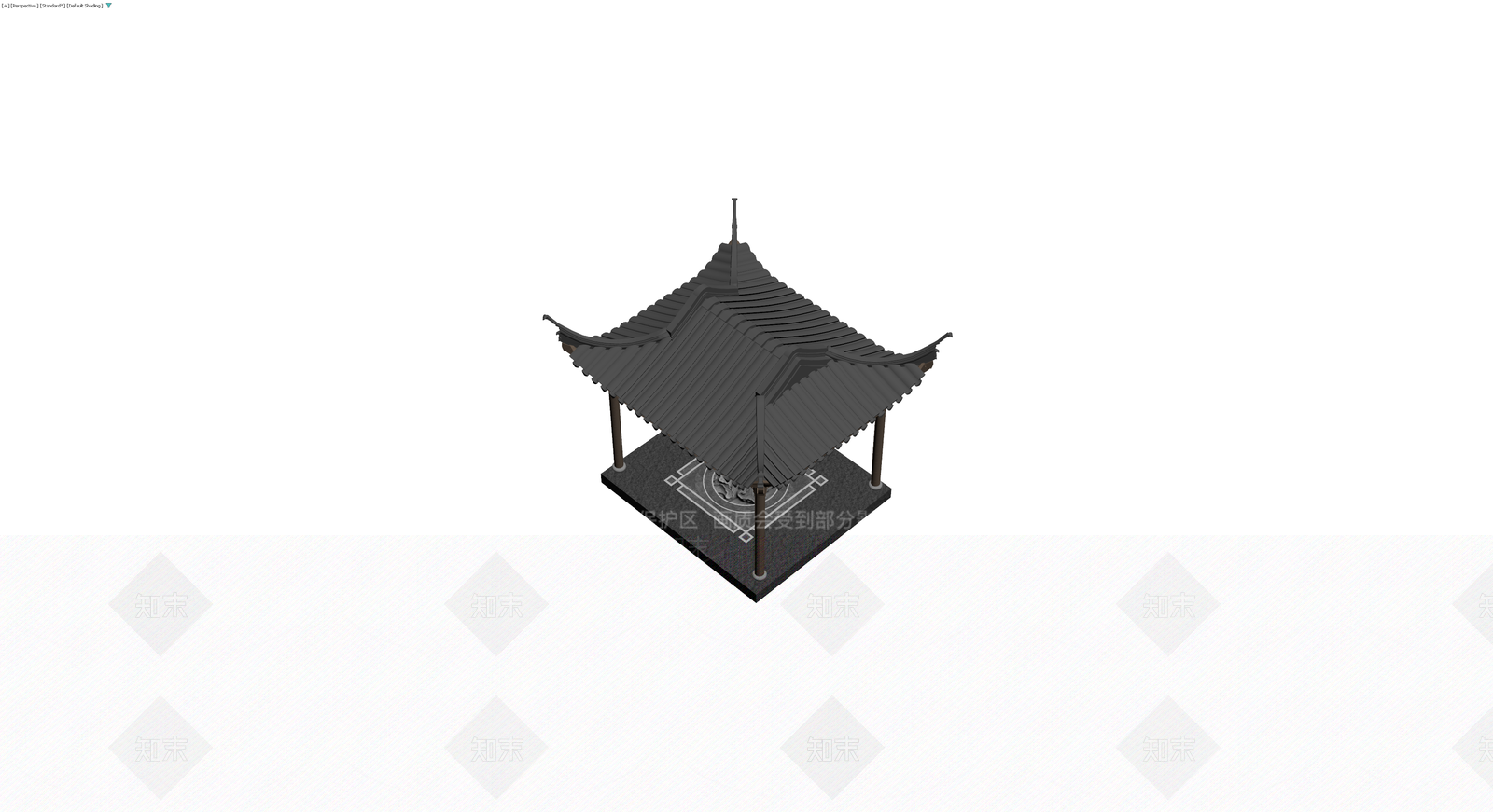 中式四角景观亭3D模型下载【ID:1229640708】