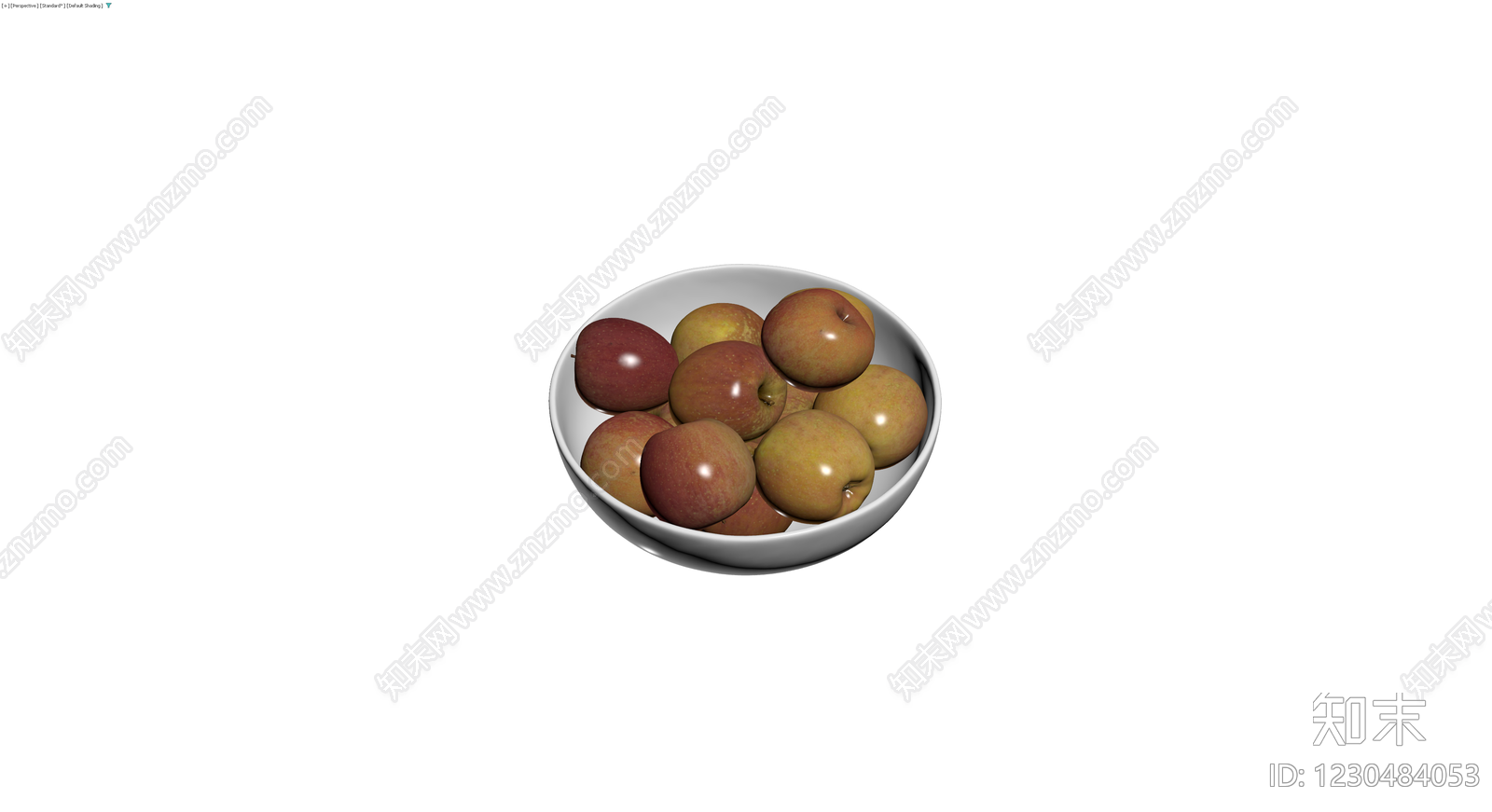 白瓷碗盛苹果组合3D模型下载【ID:1230484053】