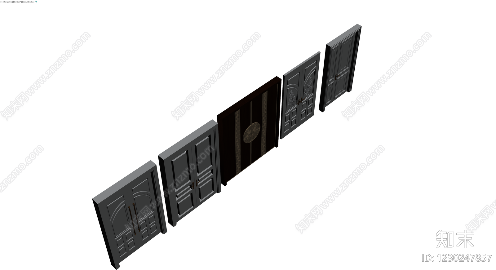 五款欧式双开门模型组合3D模型下载【ID:1230247857】