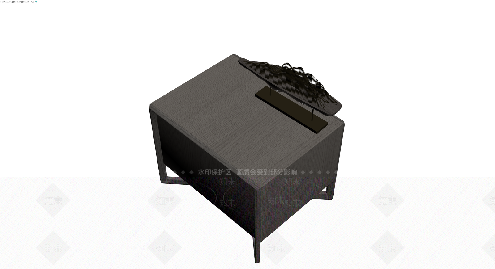 现代中式床头柜带摆件3D模型下载【ID:1230590434】