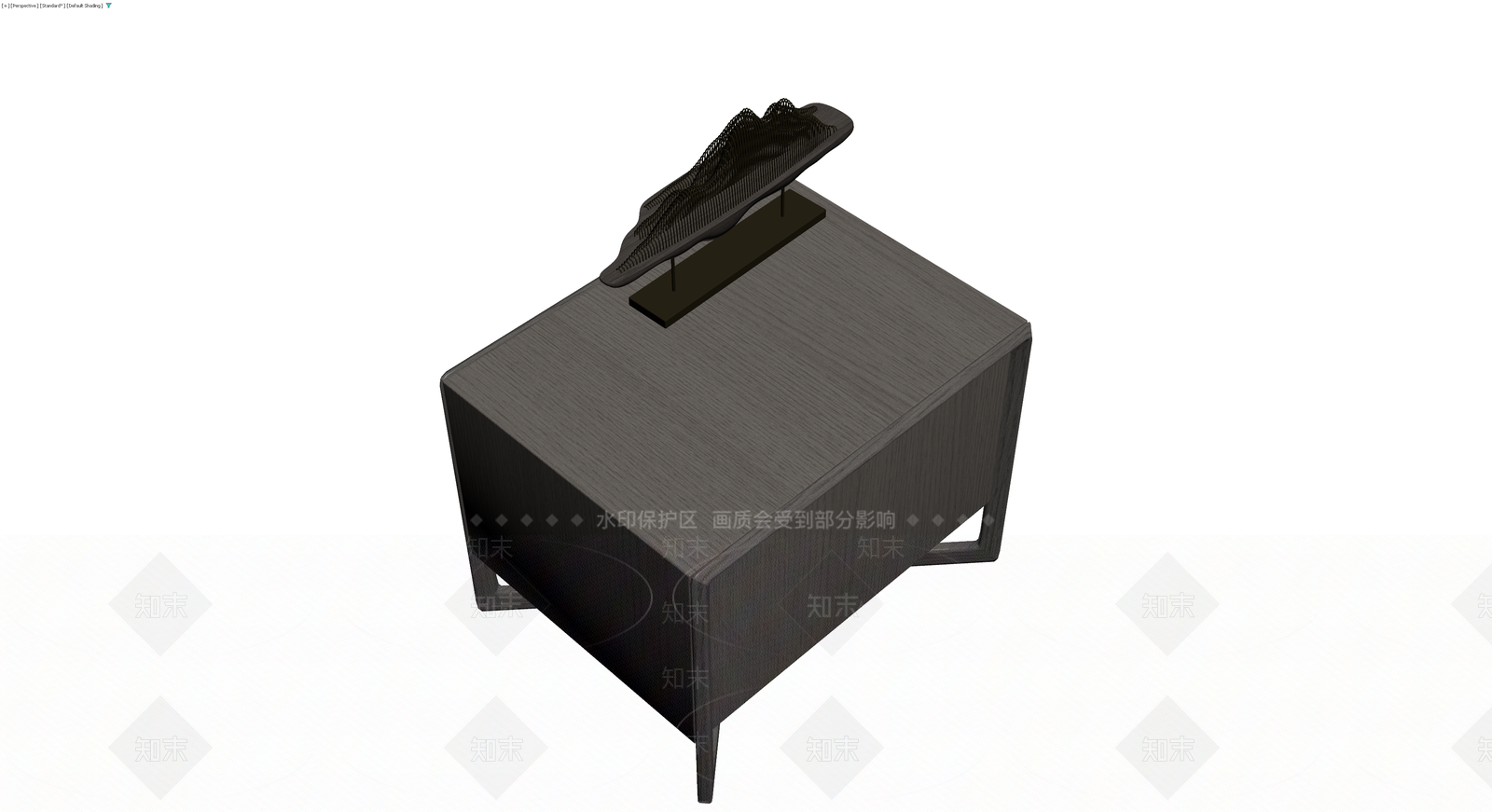 现代中式床头柜带摆件3D模型下载【ID:1230590434】