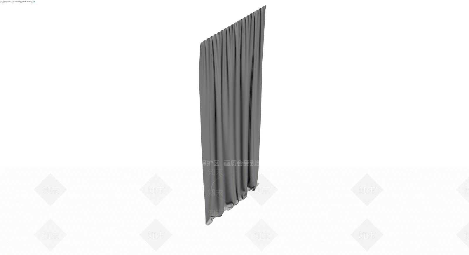 灰色褶皱布艺窗帘3D模型下载【ID:1230554214】