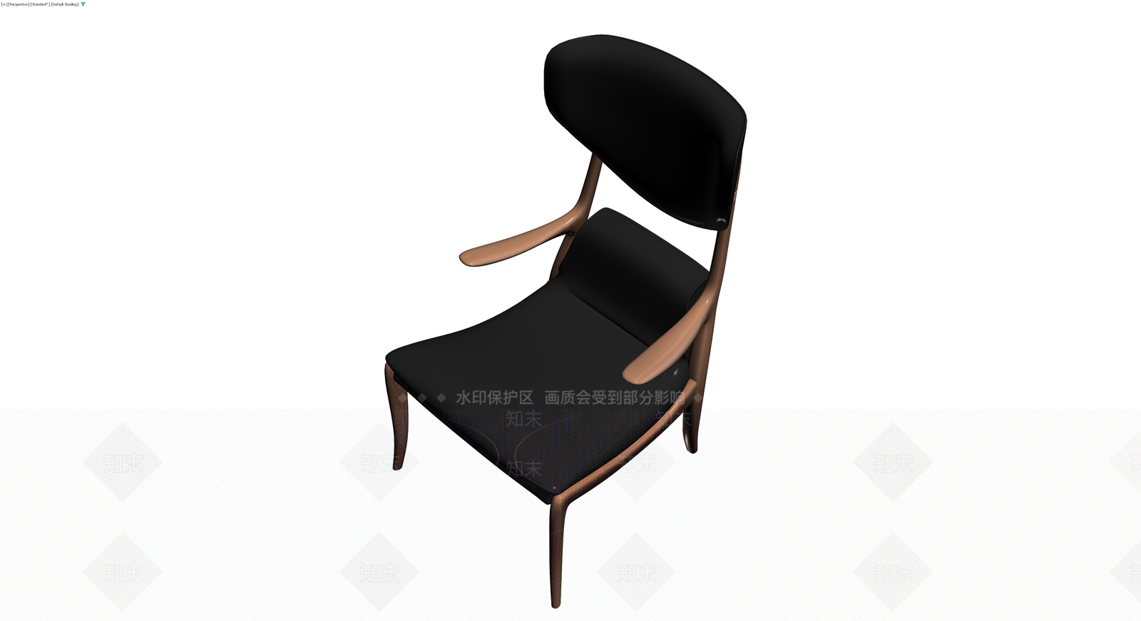 现代实木软包扶手椅3D模型下载【ID:1230770607】