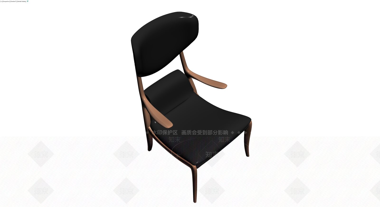 现代实木软包扶手椅3D模型下载【ID:1230770607】