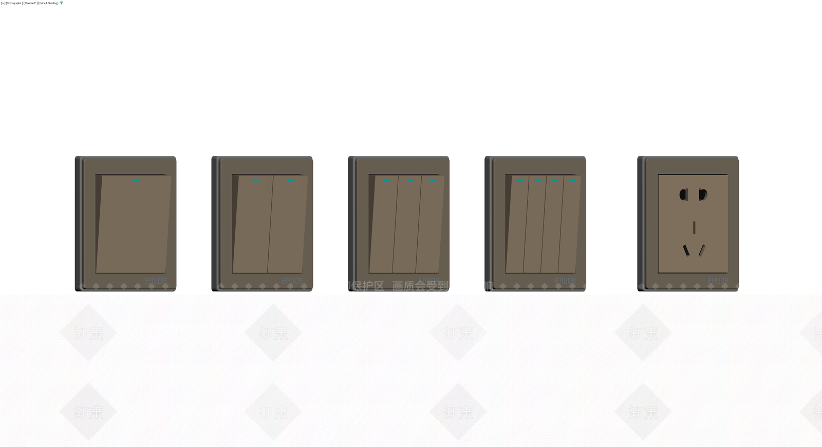 开关插座面板组合3D模型下载【ID:1230467369】
