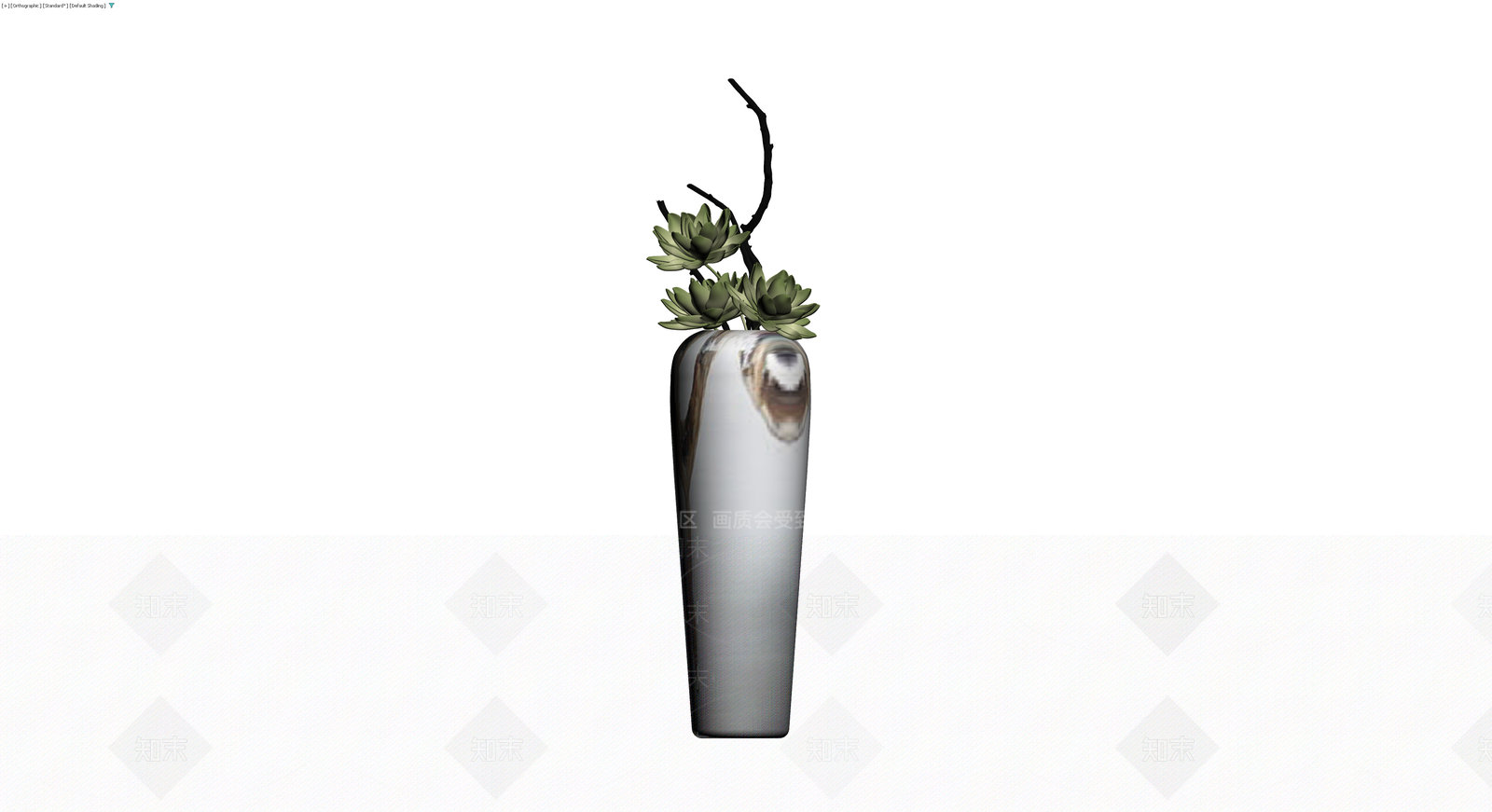 黑色花瓶多肉盆栽3D模型下载【ID:1229603400】