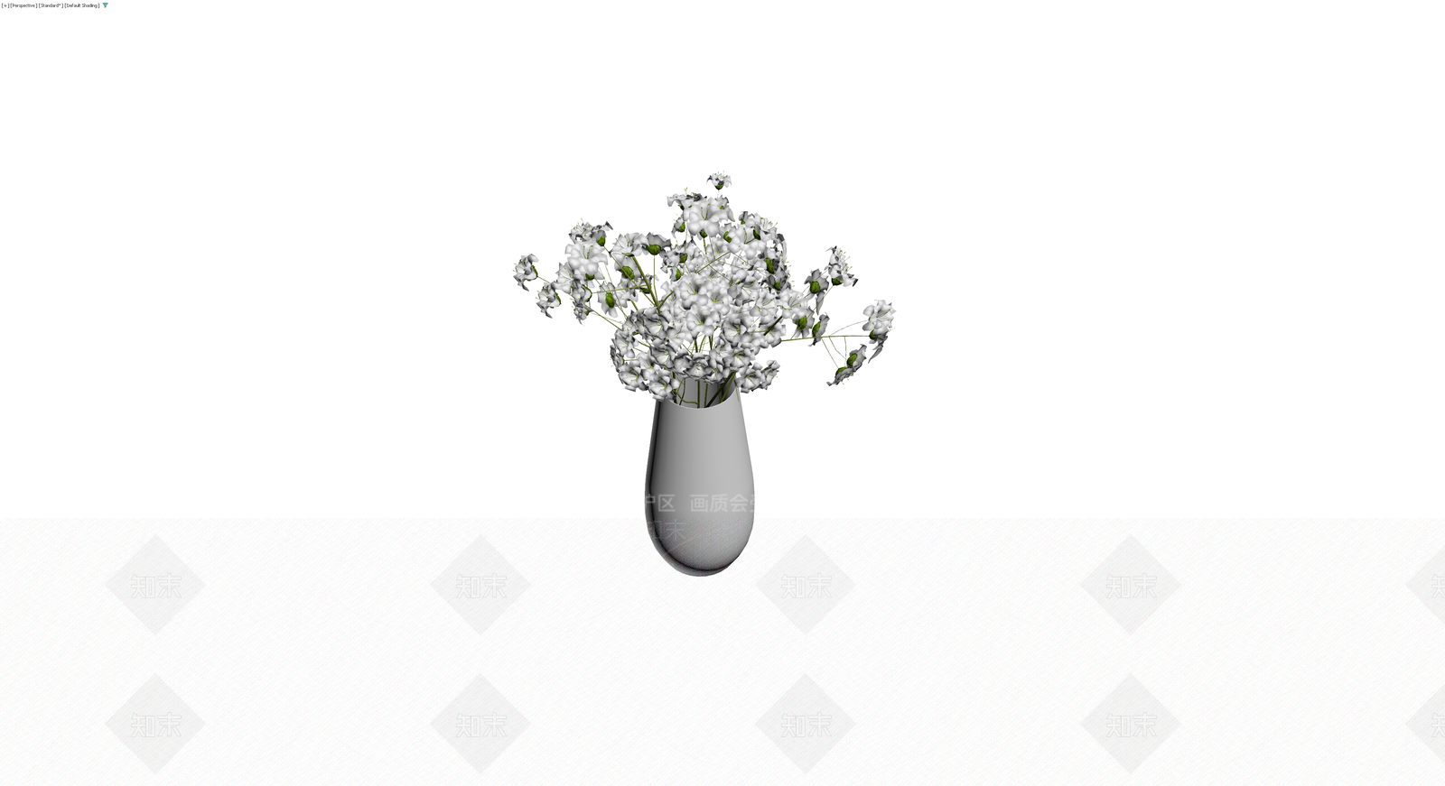 白花花瓶插花组合3D模型下载【ID:1230725176】
