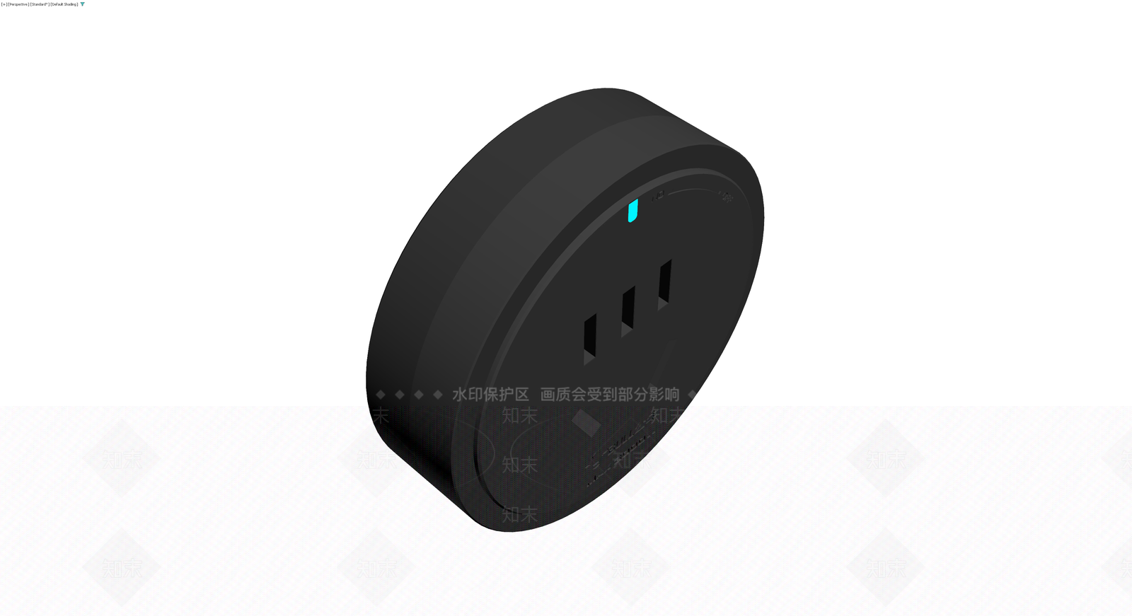 公牛品牌黑色圆形插座3D模型下载【ID:1229606221】