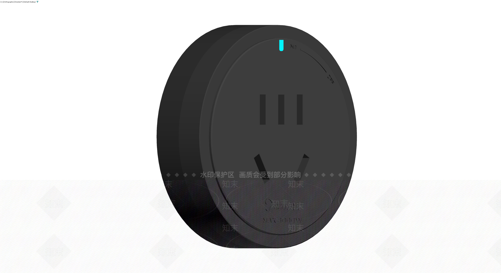 公牛品牌黑色圆形插座3D模型下载【ID:1229606221】