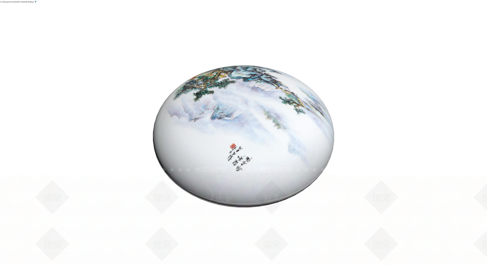 山水纹陶瓷器皿3D模型下载【ID:1230782888】