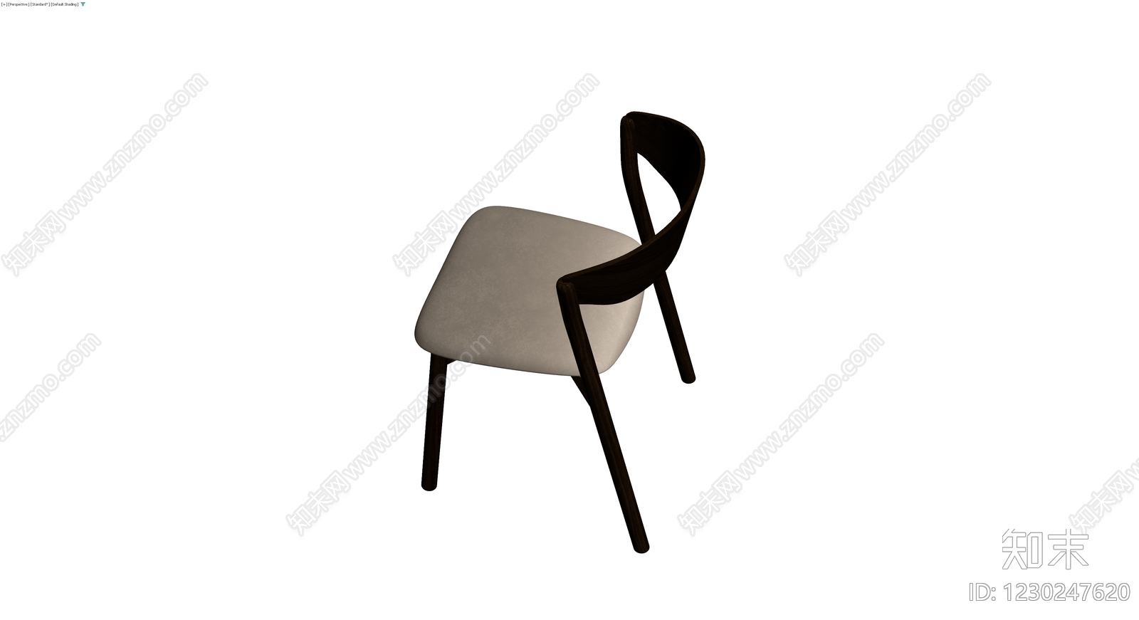现代木质靠背椅3D模型下载【ID:1230247620】