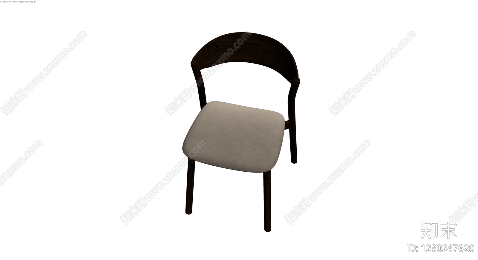 现代木质靠背椅3D模型下载【ID:1230247620】