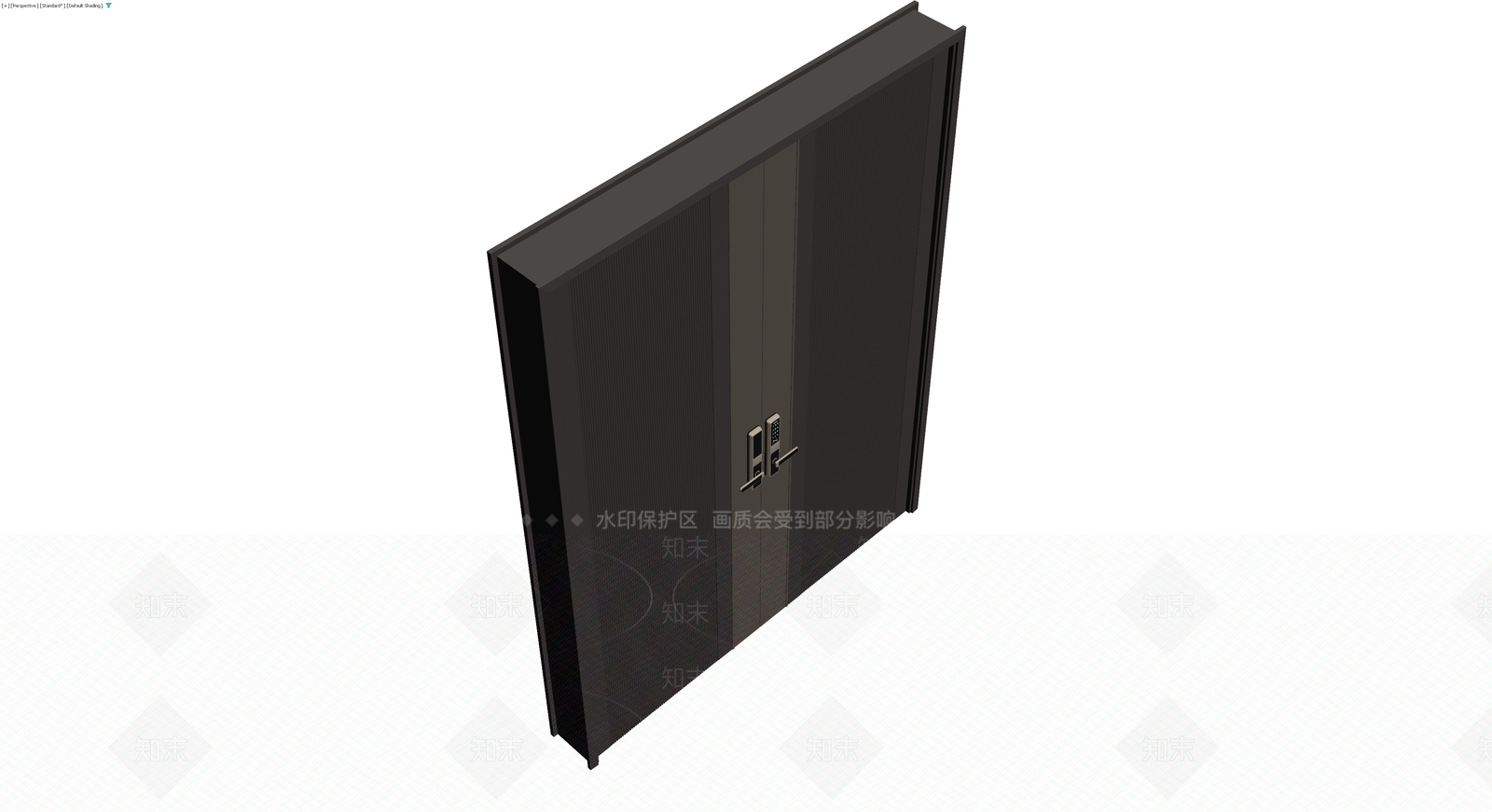 现代双开入户门3D模型下载【ID:1229876770】