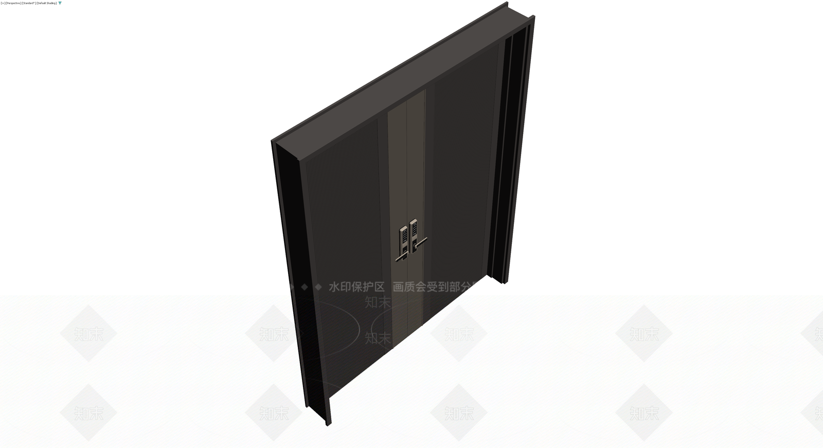 现代双开入户门3D模型下载【ID:1229876770】