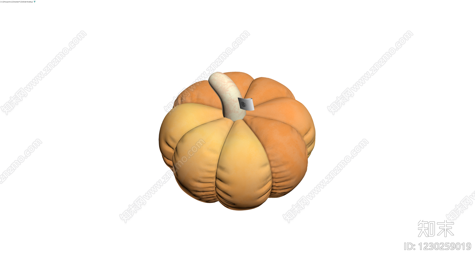 带标签橙色南瓜抱枕3D模型下载【ID:1230259019】