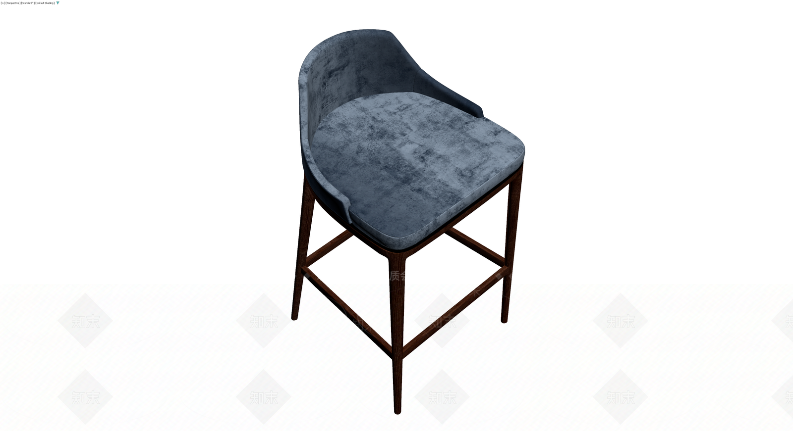 深灰绒面高脚椅3D模型下载【ID:1229885665】