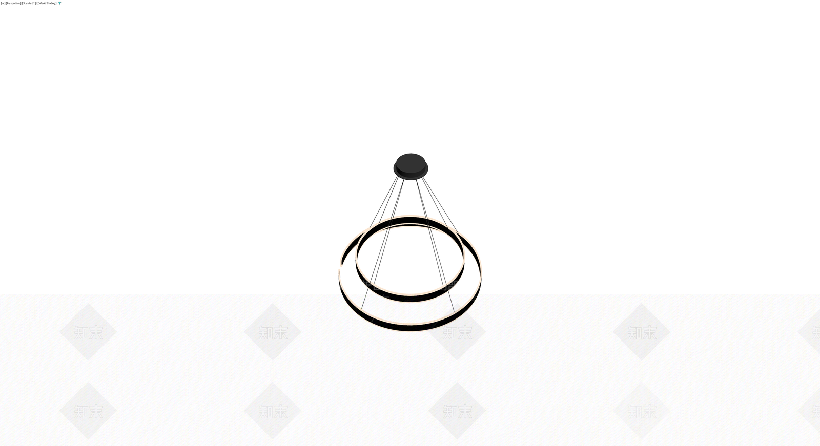 黑色双环吊灯3D模型下载【ID:1230662798】