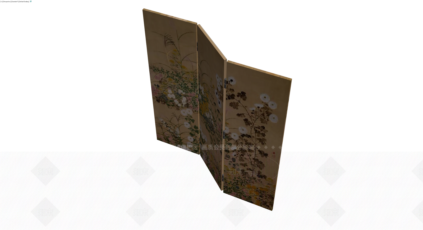 花卉图案屏风3D模型下载【ID:1230589256】