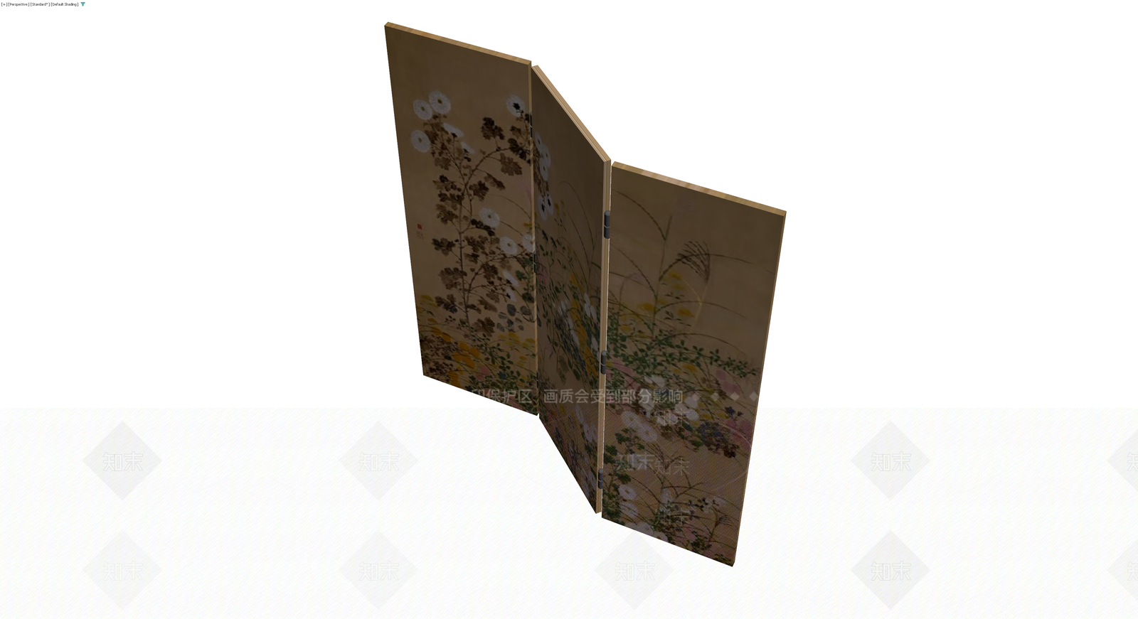 花卉图案屏风3D模型下载【ID:1230589256】