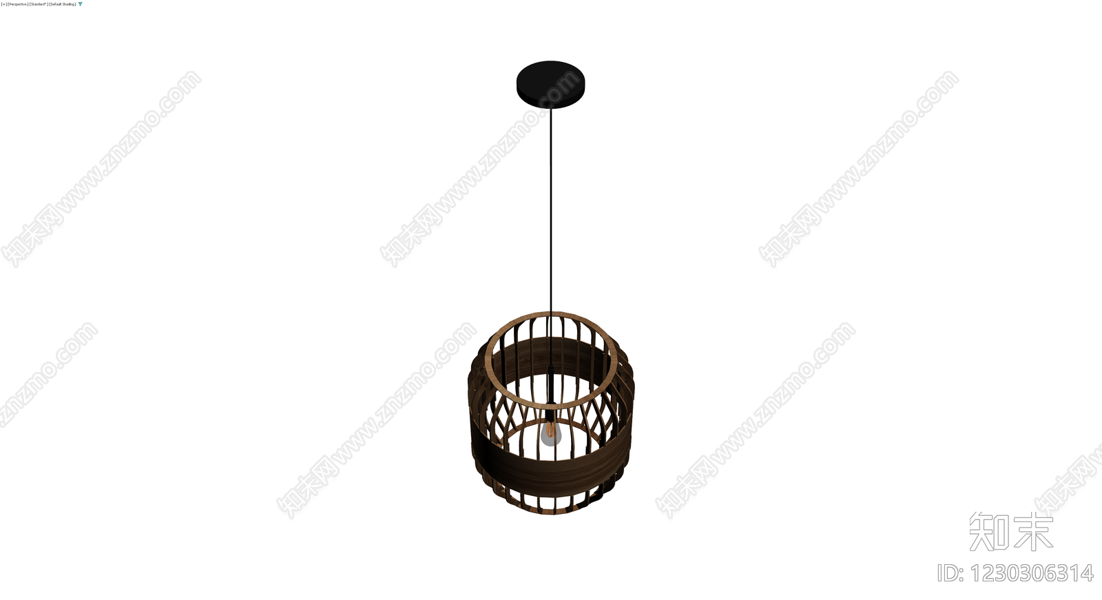 木质镂空吊灯3D模型下载【ID:1230306314】