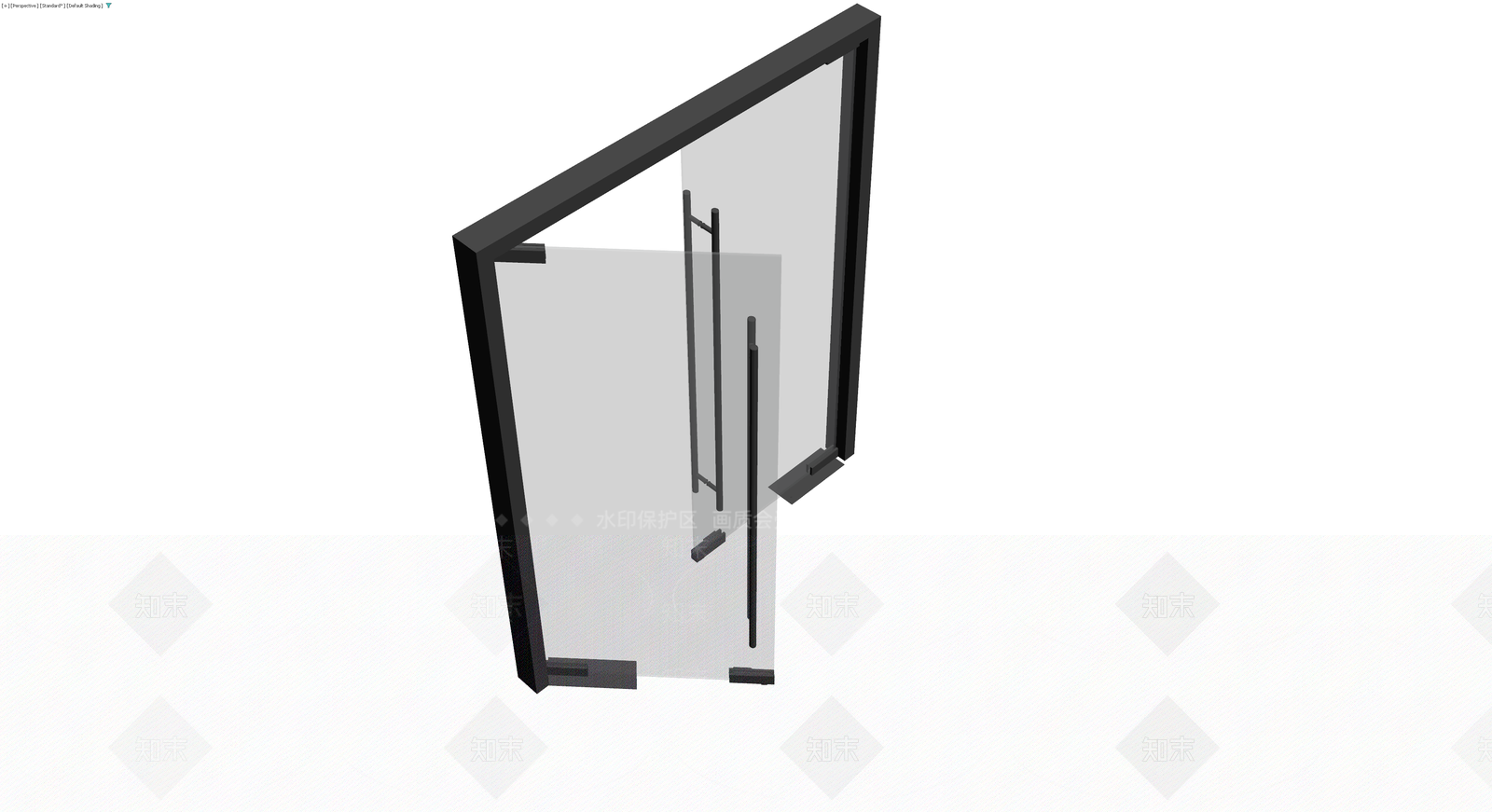 黑色框玻璃双开门3D模型下载【ID:1229952213】