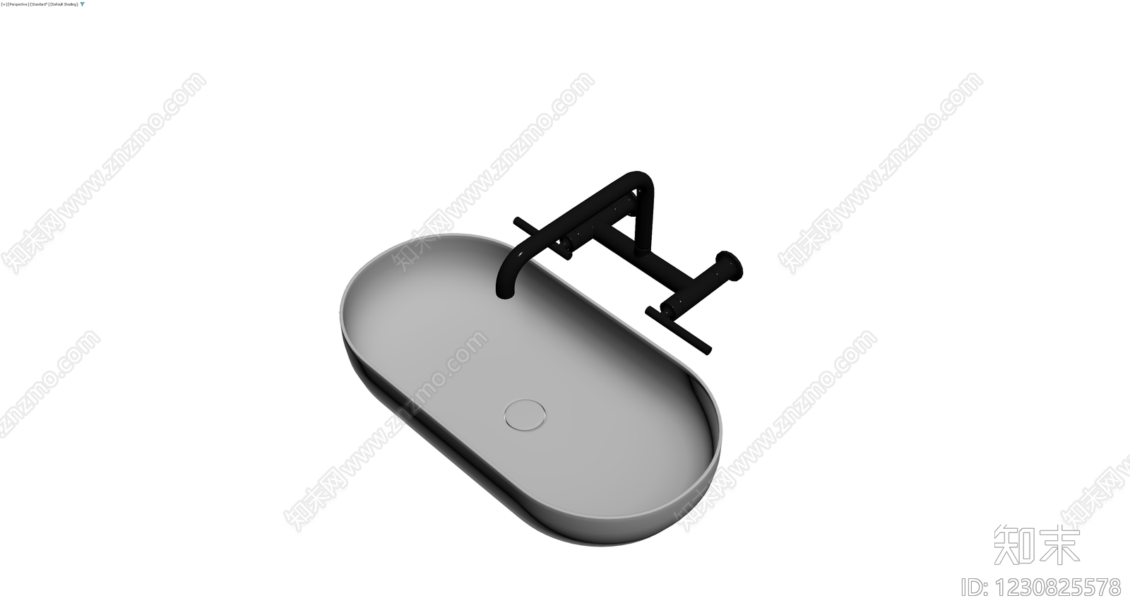 现代黑色墙装水龙头3D模型下载【ID:1230825578】