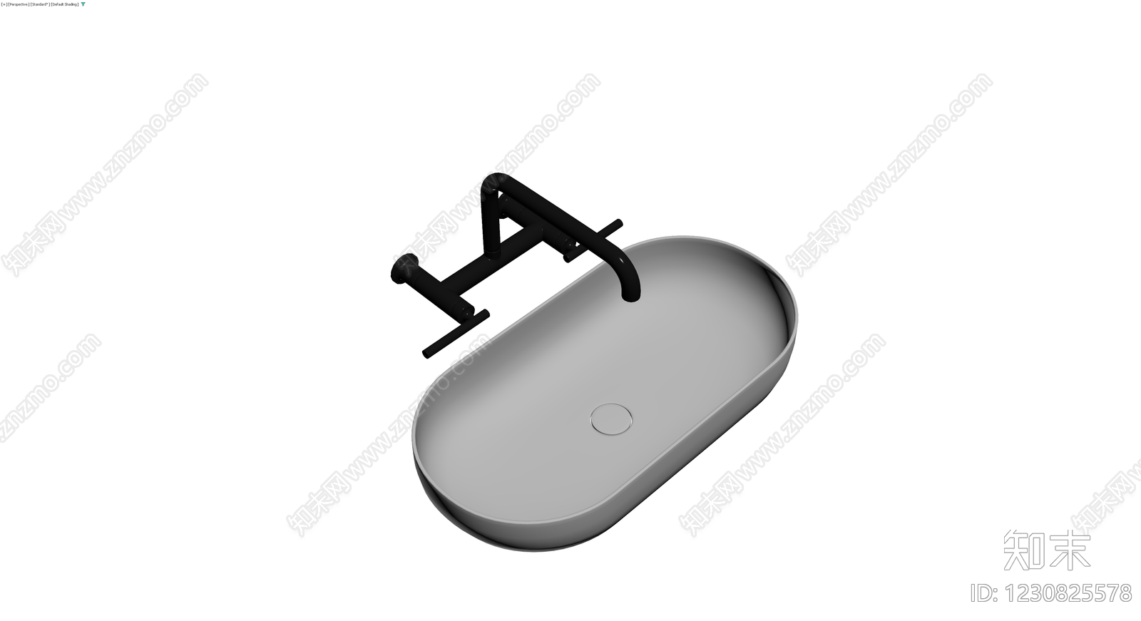 现代黑色墙装水龙头3D模型下载【ID:1230825578】