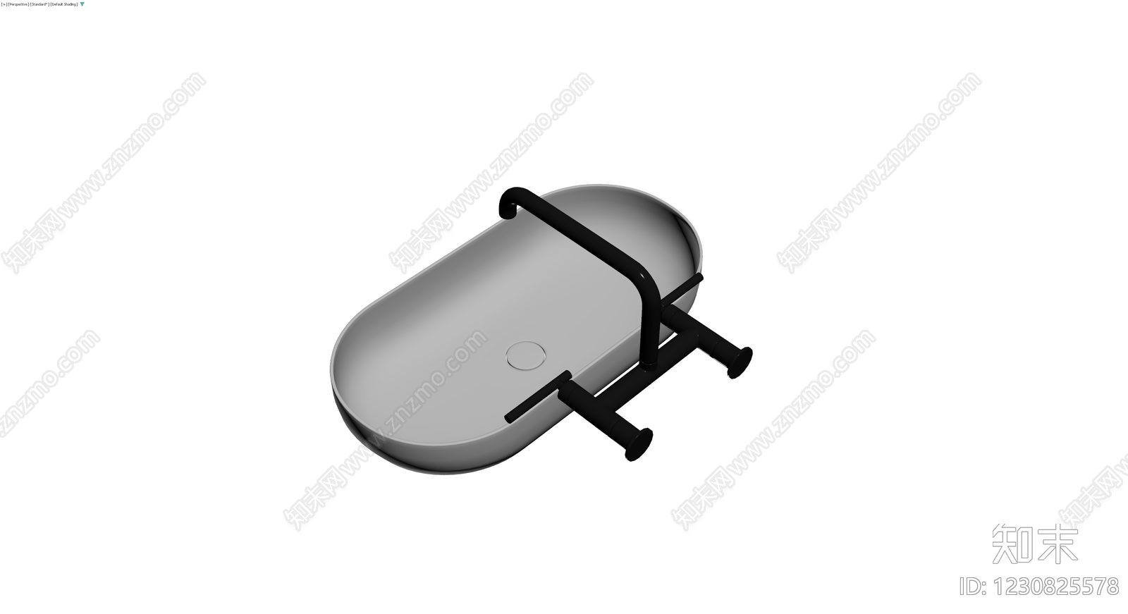 现代黑色墙装水龙头3D模型下载【ID:1230825578】