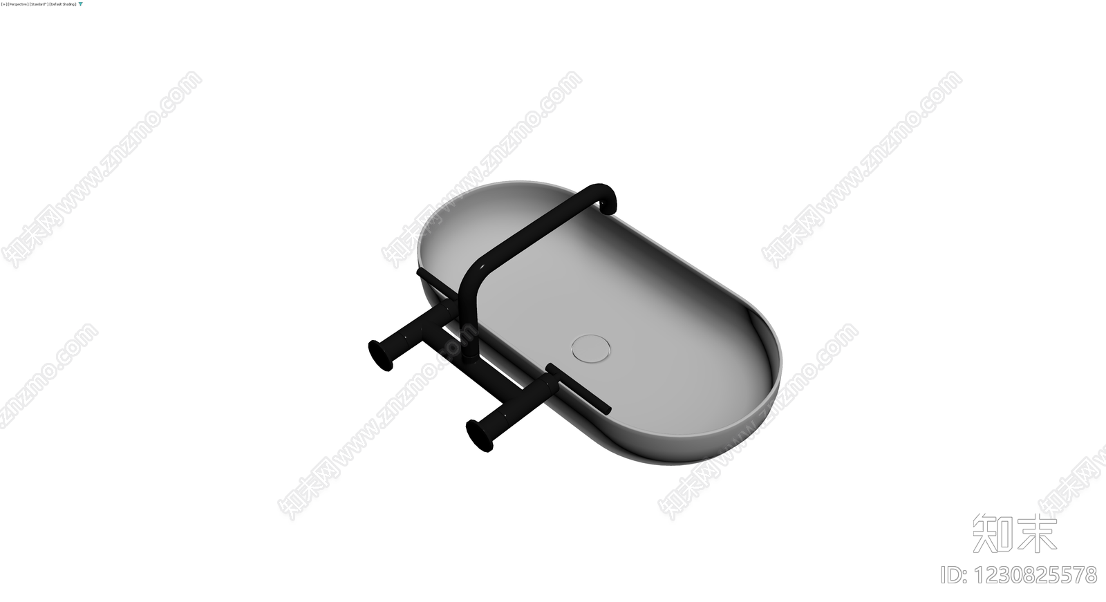 现代黑色墙装水龙头3D模型下载【ID:1230825578】