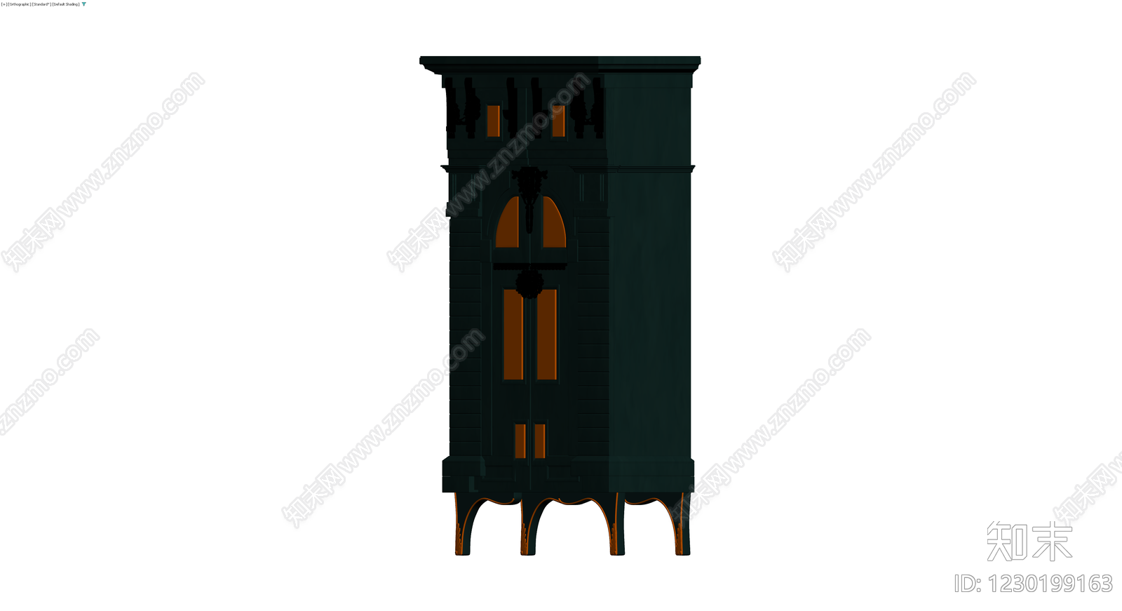 深色复古双门立柜3D模型下载【ID:1230199163】