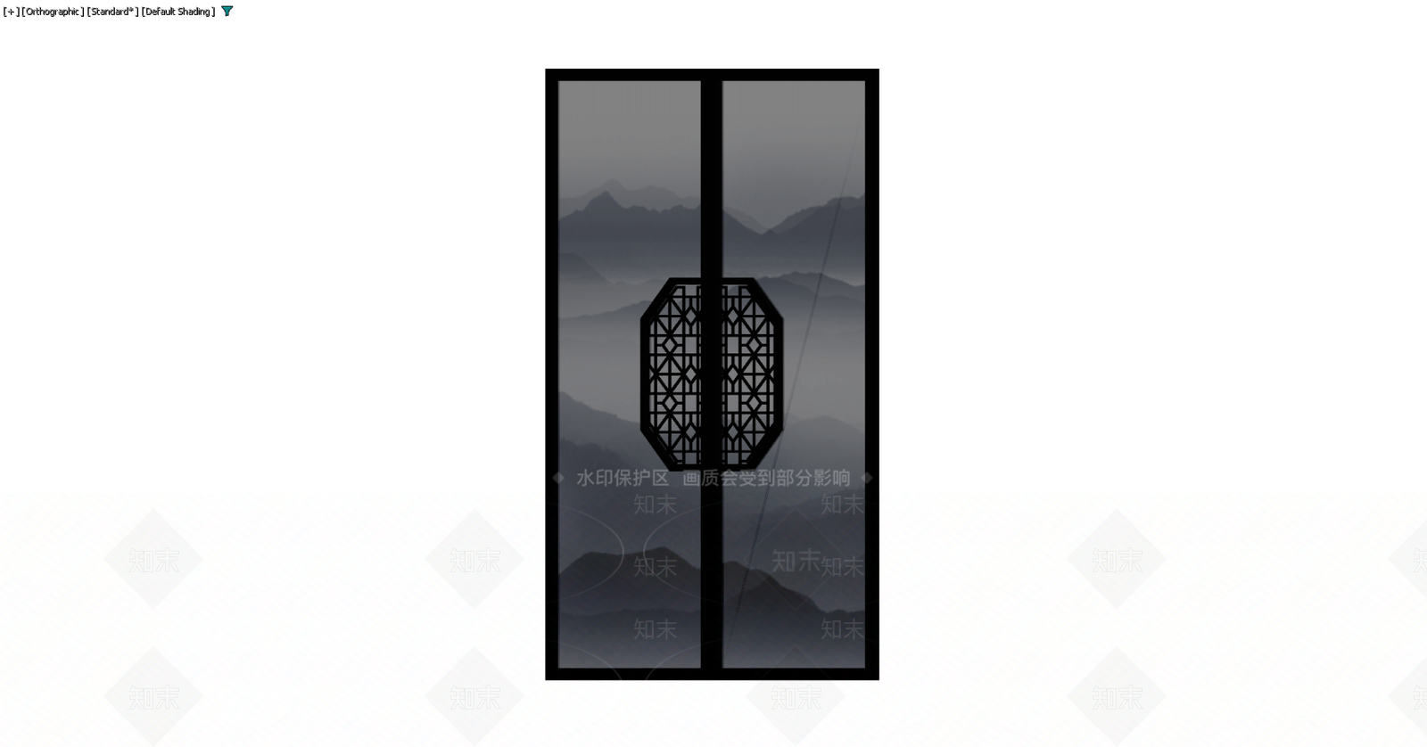 中式山水屏风隔断3D模型下载【ID:1229579906】