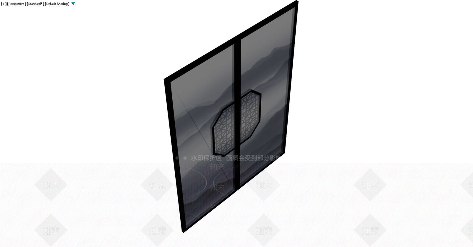 中式山水屏风隔断3D模型下载【ID:1229579906】