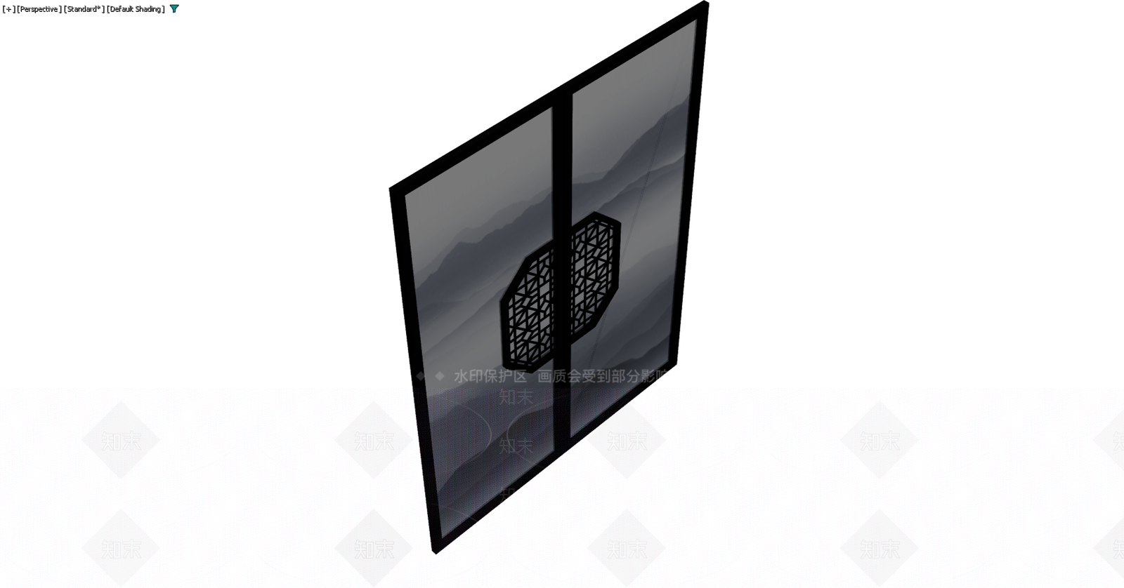 中式山水屏风隔断3D模型下载【ID:1229579906】