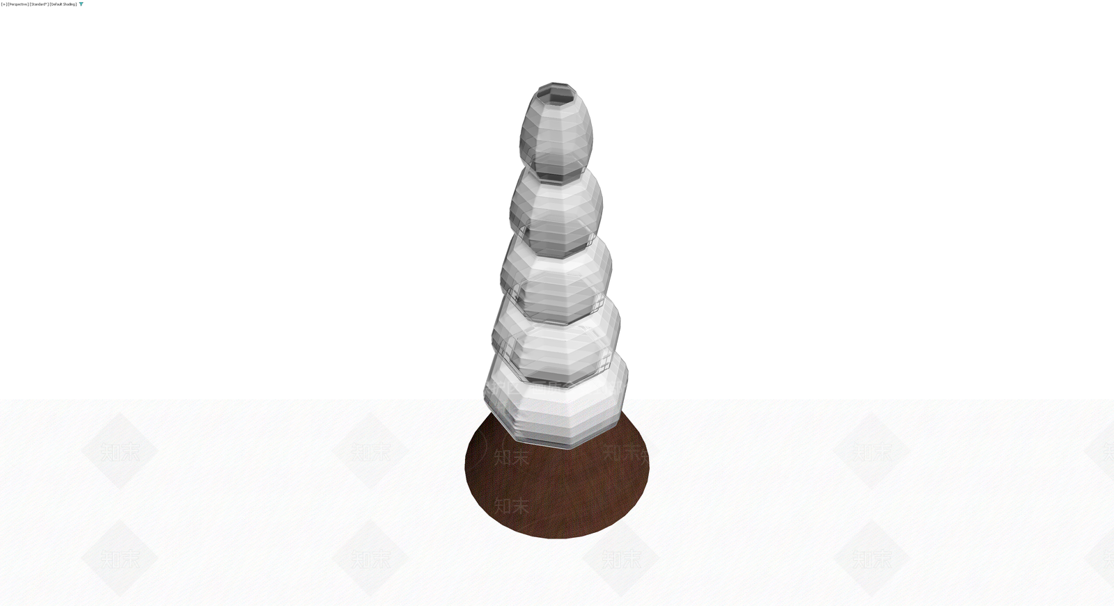多层堆叠装饰雕塑3D模型下载【ID:1230563357】