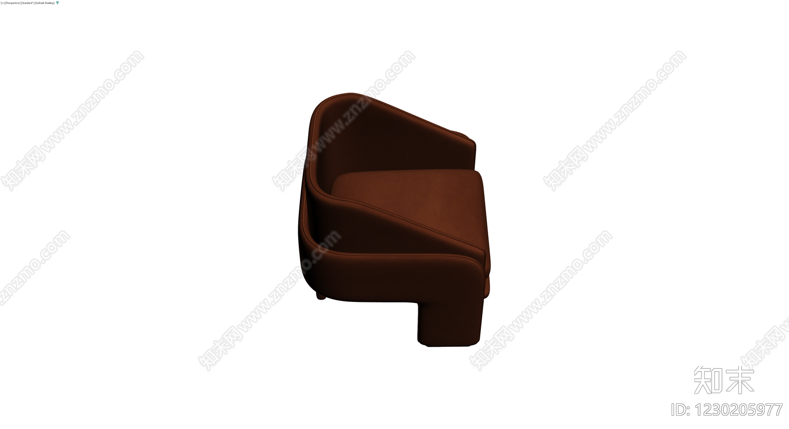 棕色现代单人沙发3D模型下载【ID:1230205977】