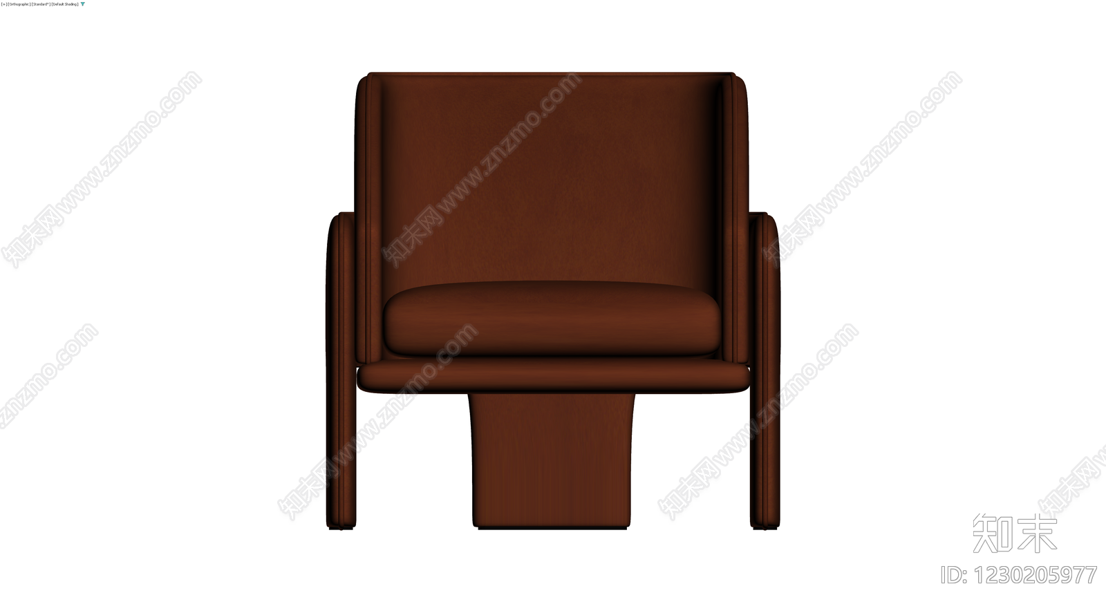 棕色现代单人沙发3D模型下载【ID:1230205977】
