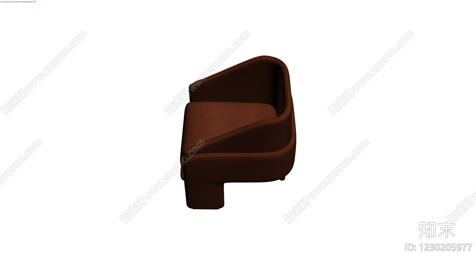 棕色现代单人沙发3D模型下载【ID:1230205977】