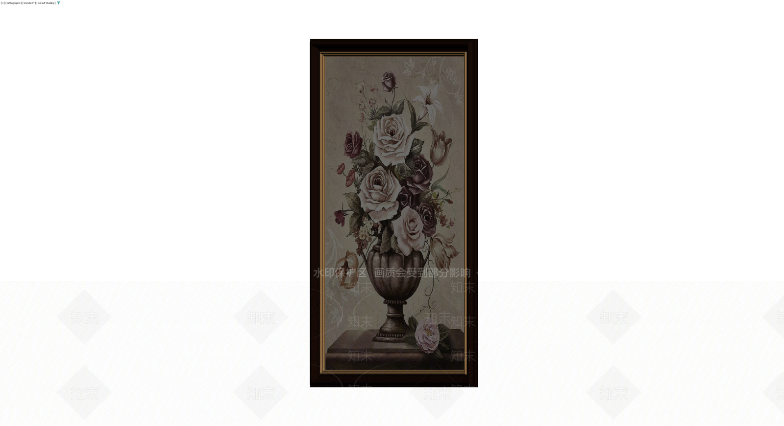 深色边框花卉挂画3D模型下载【ID:1230792555】