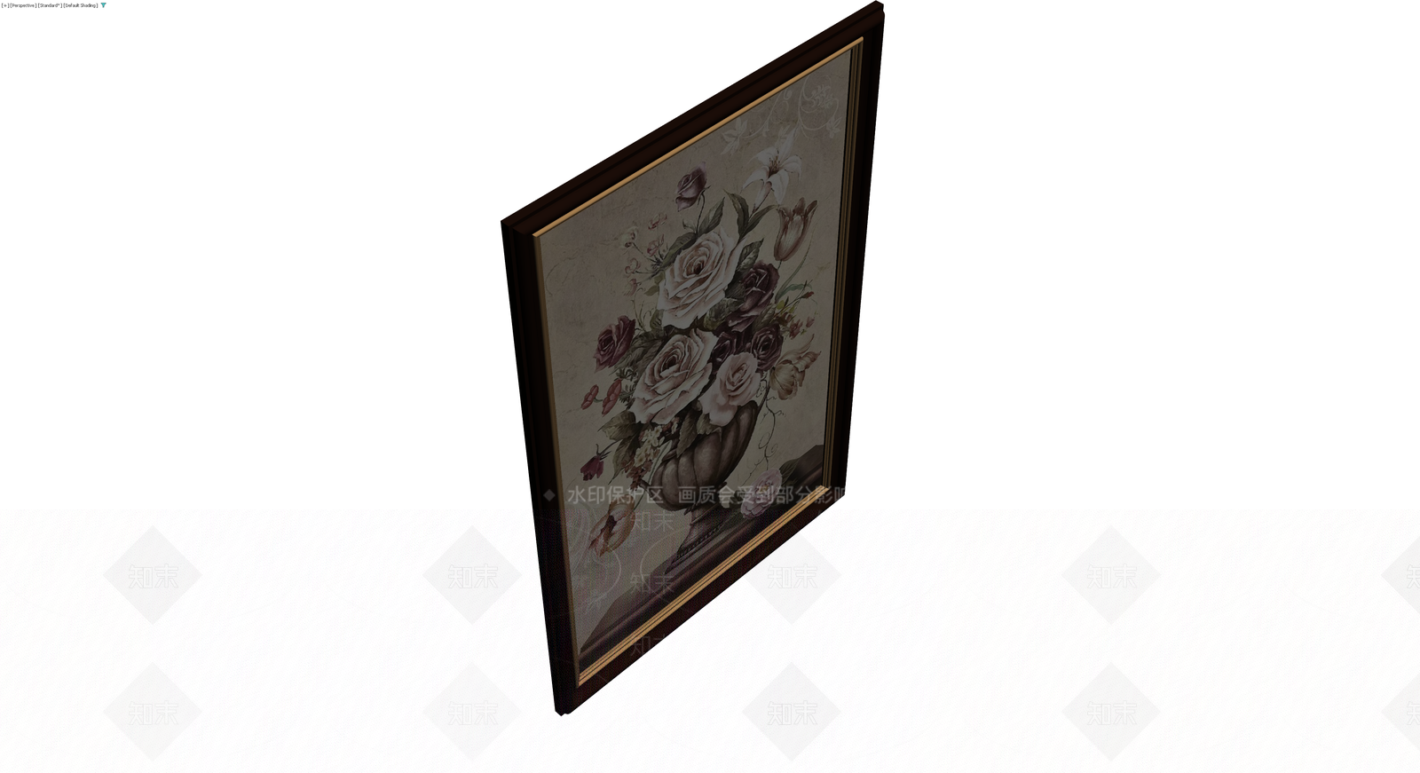 深色边框花卉挂画3D模型下载【ID:1230792555】