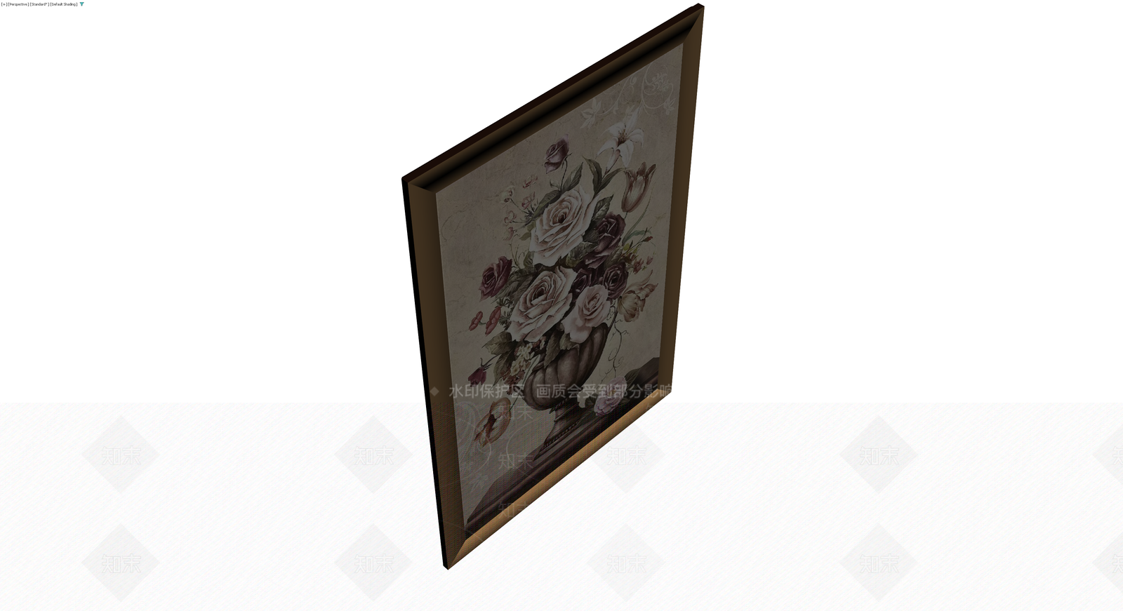 深色边框花卉挂画3D模型下载【ID:1230792555】