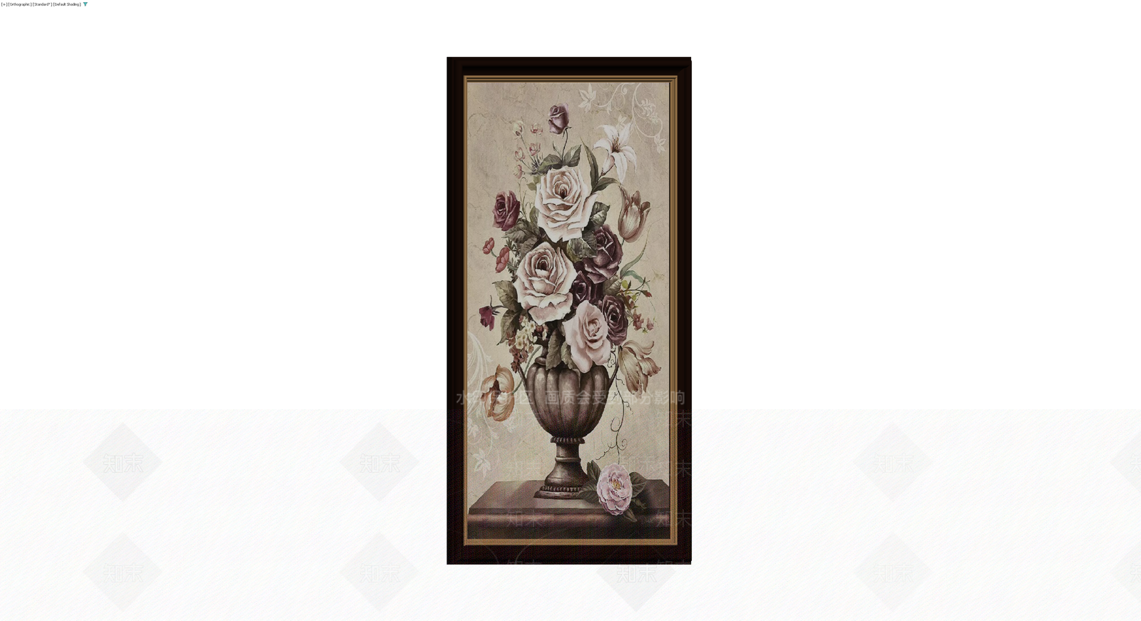 深色边框花卉挂画3D模型下载【ID:1230792555】